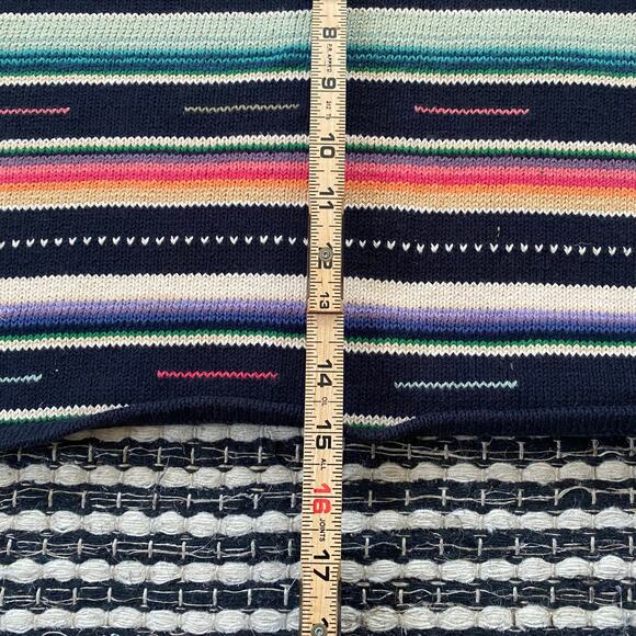 🌿Ralph Lauren Exclusive Hand Knit Striped Pull On Midi Cotton Linen Skirt M - Picture 5 of 6